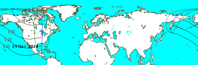 Карта затмения 24.10.2014 года